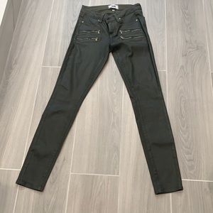 Army green Paige Silk Jeans